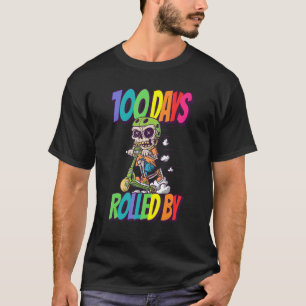 100 Tage Rolled by Skeleton mit Scooter T-Shirt