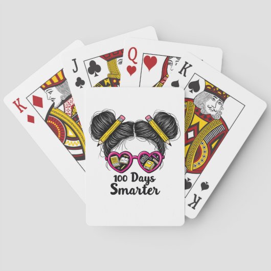 100 Tage Schlauer 100 Tage Schulbotschaft Bun Spielkarten (Rückseite)