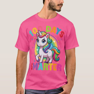 100 Tage schlauer 100 Tage Schule Einhorn Mädchen T-Shirt