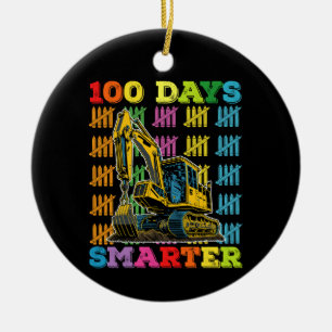 100 Tage schlauer Bagger 100. Schultag Keramik Ornament