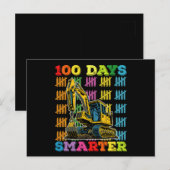 100 Tage schlauer Bagger 100. Schultag Postkarte (Vorne/Hinten)