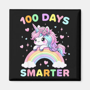 100 Tage schlauer Einhorn 100. Schultag Kinder Magnet