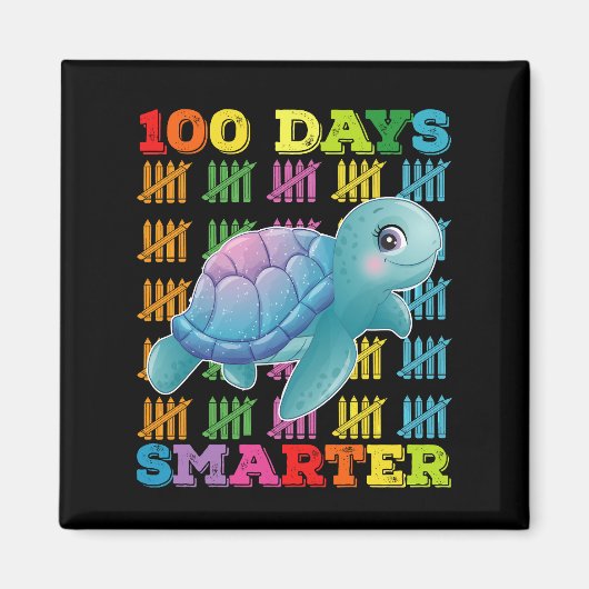 100 Tage schlauer Schildkröte 100. Schultag Magnet (Vorne)