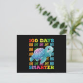 100 Tage schlauer Schildkröte 100. Schultag Postkarte (Stehend Vorderseite)