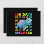 100 Tage schlauer Schildkröte 100. Schultag Postkarte (Vorne/Hinten)