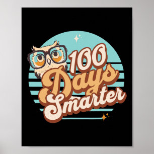 100 Tage Schlauer Schüssel Retro Lehrer Kinder 100 Poster