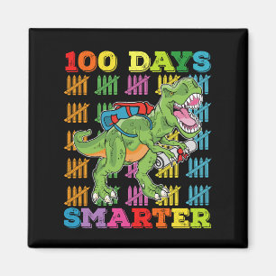 100 Tage schlauer T-Rex Dinosaurier 100. Tag Schul Magnet
