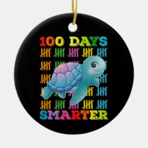 100 Tage schlauer Turtle 100. Schultag Keramik Ornament