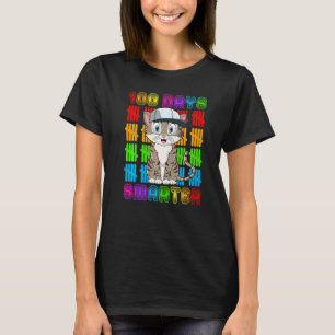 100 Tage schlauere Katze Kätzchen 100 Tage Schule T-Shirt