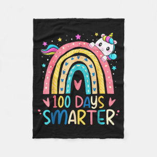 100 Tage schlauere Kinder Mädchen Einhorn 100. Tag Fleecedecke