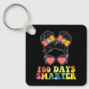 100 Tage schlauere Mädchen unordentlicher Dutt Sch Schlüsselanhänger
