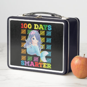 100 Tage schlauere Meerjungfrau 100. Tag der Schul Metall Brotdose