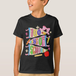 100-Tage-Schul-Banner-Design in Farbe T-Shirt