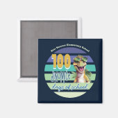 100 Tage Schul-Dinosaurier-Monogramm Magnet (Vorderseite/Rückseite)