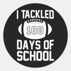 100 Tage Schul Fußball 100 Tage für Jungen Kind Runder Aufkleber