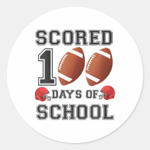 100 Tage Schul-Fußball-Happy 100. Tag Runder Aufkleber