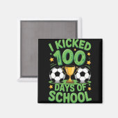 100-Tage-Schul-Fußball-Illustration Magnet (Vorderseite/Rückseite)