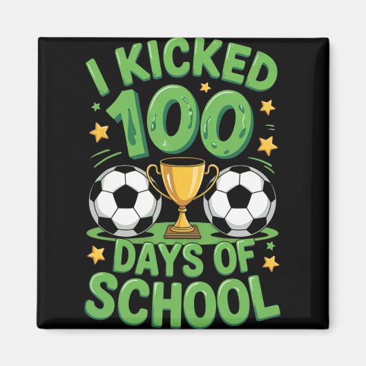 100-Tage-Schul-Fußball-Illustration Magnet (Vorne)
