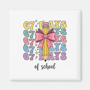 100 Tage Schul-LKW 67. Schultag Sechs Se Magnet
