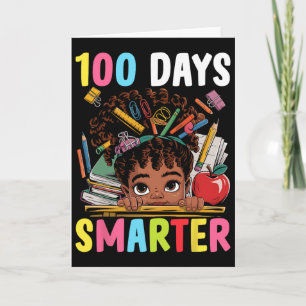 100 Tage Schul-Shirt Afro Mädchen Kinder 100. Tag Karte