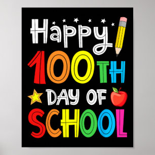 100-Tage-Schul-Shirt für Kinder Lehrer 100. Tag Poster
