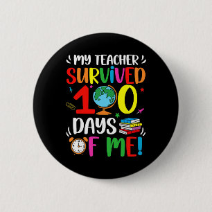 100 Tage Schul-Shirt Kinder Glücklicher 100. Tag d Button