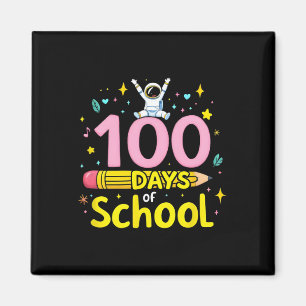 100 Tage Schulastronaut und Stift Fun Design Magnet