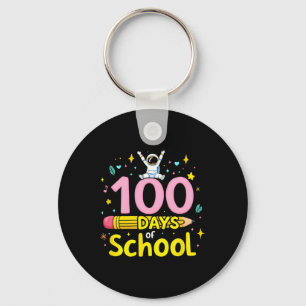 100 Tage Schulastronaut und Stift Fun Design Schlüsselanhänger