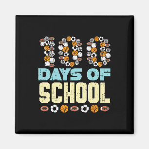 100 Tage Schulbaketball Fußball Sport Magnet