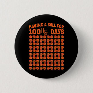 100 Tage Schulbasketball 100 Tage für Jungen Button