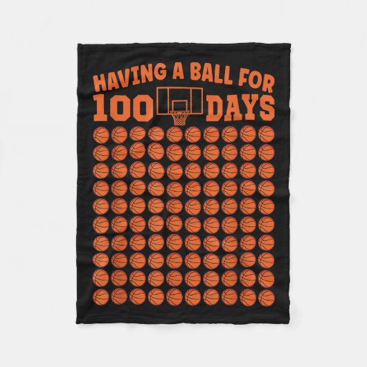 100 Tage Schulbasketball 100 Tage für Jungen Fleecedecke (Vorderseite)