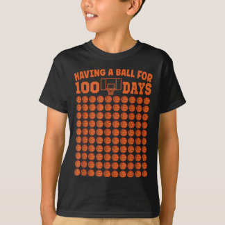 100 Tage Schulbasketball 100 Tage für Jungen T-Shirt