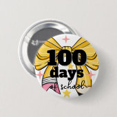 100 Tage Schulbleistift mit Schleife Button (Vorne & Hinten)