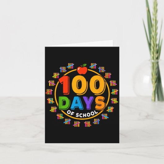 100 Tage Schuldesign frohe 100. Tag der Karte (Vorderseite)