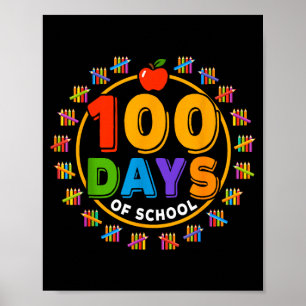 100 Tage Schuldesign froher 100. Schultag Poster