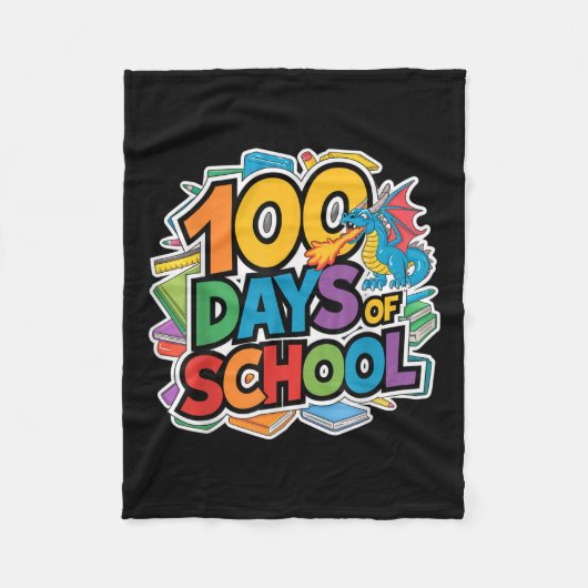 100 Tage Schuldrachenthema Kinder Lehrer Outfi Fleecedecke (Vorderseite)
