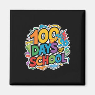 100 Tage Schuldrachenthema Kinder Lehrer Outfi Magnet