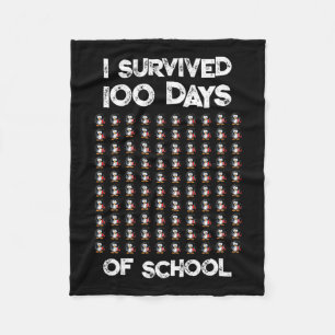 100 Tage Schule 100 Pinguine Design Fleecedecke