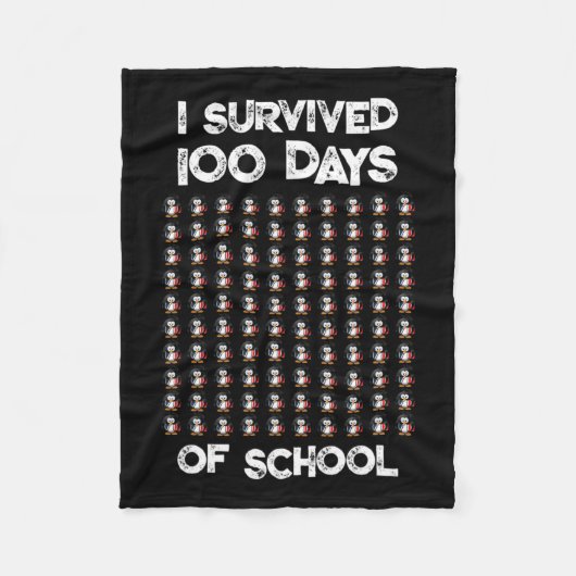 100 Tage Schule 100 Pinguine Design Fleecedecke (Vorderseite)