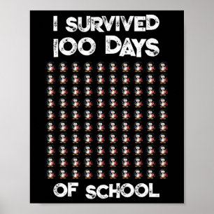 100 Tage Schule 100 Pinguine Design Poster