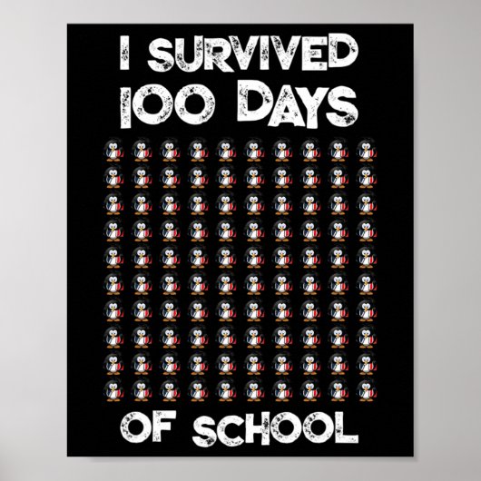 100 Tage Schule 100 Pinguine Design Poster (Vorne)