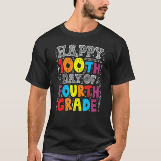 100 Tage Schule 100. Tag der 4. Klasse Lehrer T-Shirt