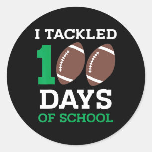 100 Tage Schule 100. Tag Fußball Schüler Runder Aufkleber