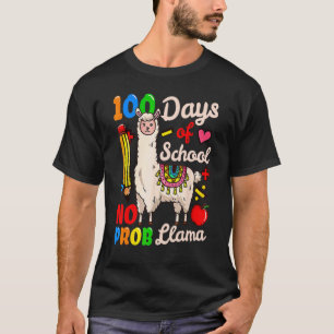 100 Tage Schule 100. Tag Lama Kein Problem Fu T-Shirt