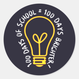 100 Tage Schule 100. Tag Schüler Klasse T-Shirt Runder Aufkleber