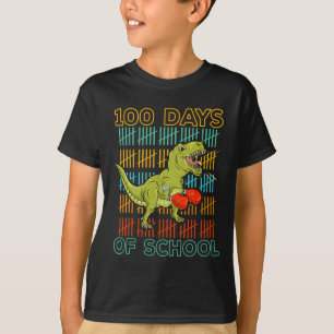 100 Tage Schule 2025 Dinosaurier Boxen Mma Martia T-Shirt