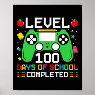 100 Tage Schule abgeschlossen Gaming Kleinkind Jun Poster