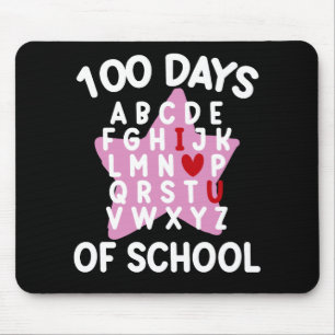 100 Tage Schule Alphabet 100. Tag Lehrer  Mousepad