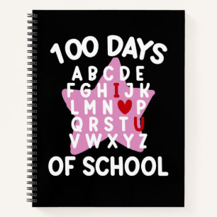 100 Tage Schule Alphabet 100. Tag Lehrer  Notizblock