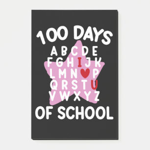 100 Tage Schule Alphabet 100. Tag Lehrer Post-it Klebezettel